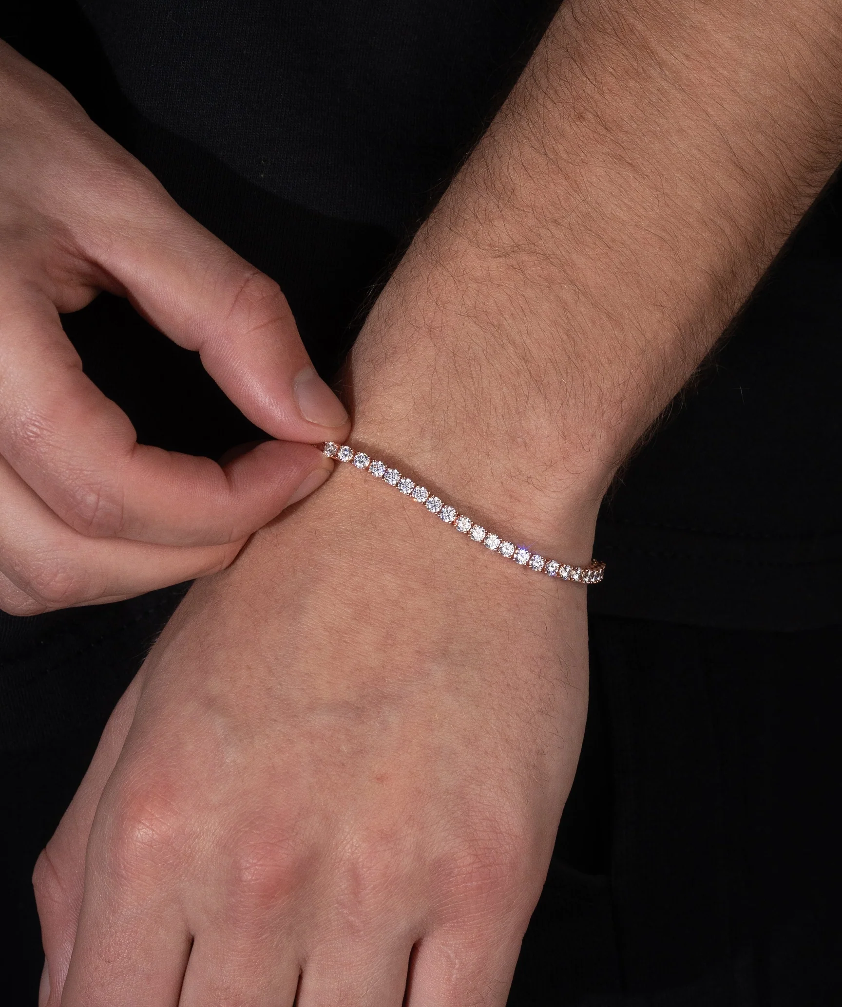 3mm Tennis Bracelet in Rose Gold - Image 3