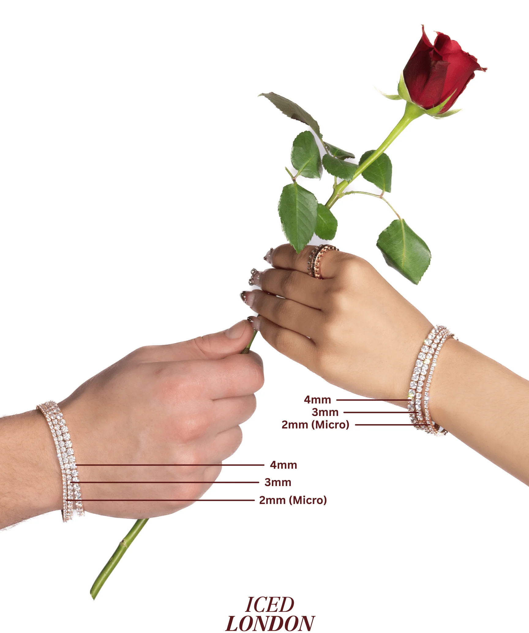 3mm Tennis Bracelet in Rose Gold - Image 5