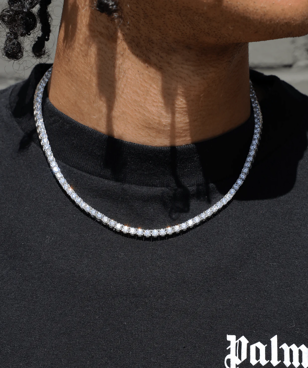 4mm Tennis Necklace (White Gold) - Image 3