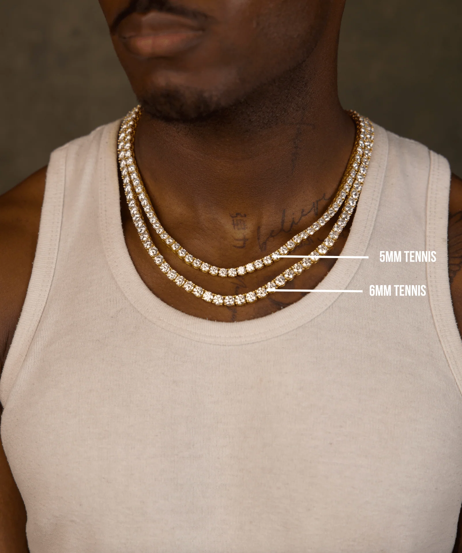 5mm Tennis Necklace (Gold) - Image 4