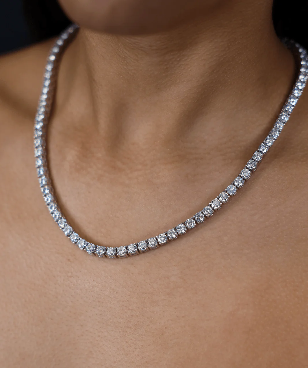 5mm Tennis Necklace (White Gold) - Image 3
