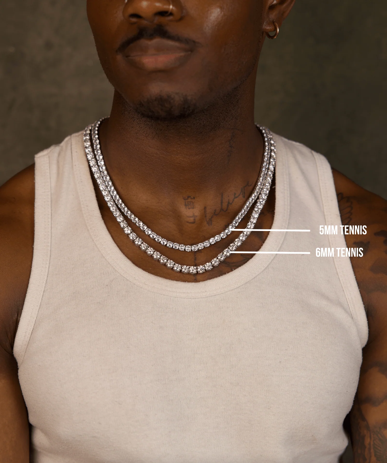 5mm Tennis Necklace (White Gold) - Image 4