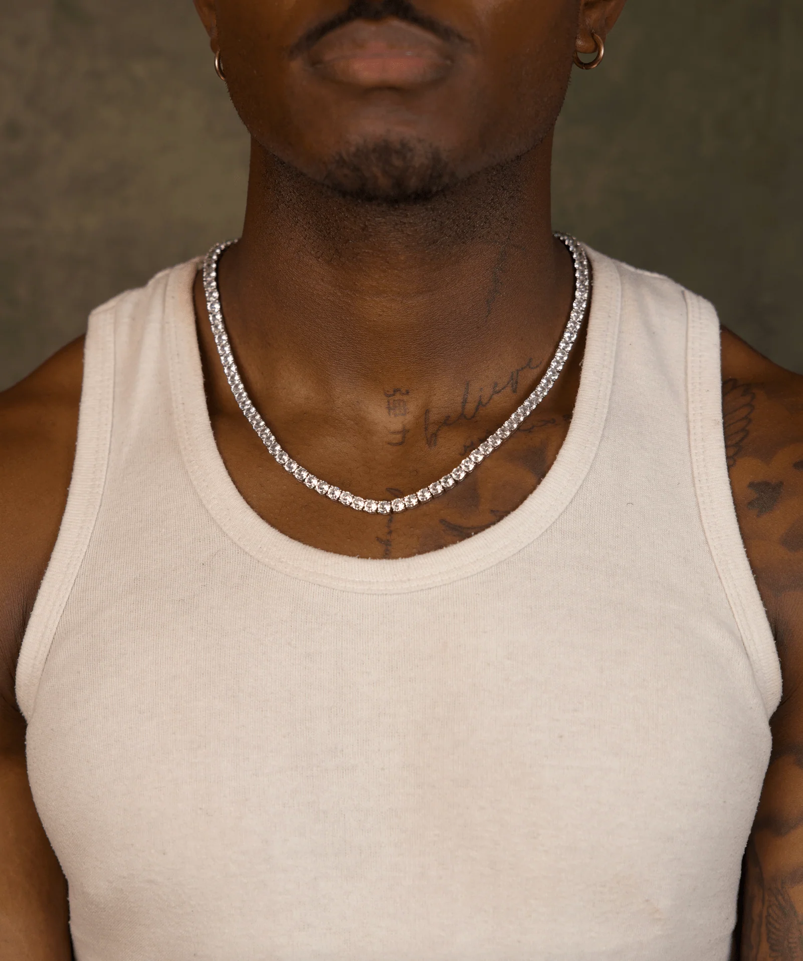 5mm Tennis Necklace (White Gold) - Image 5