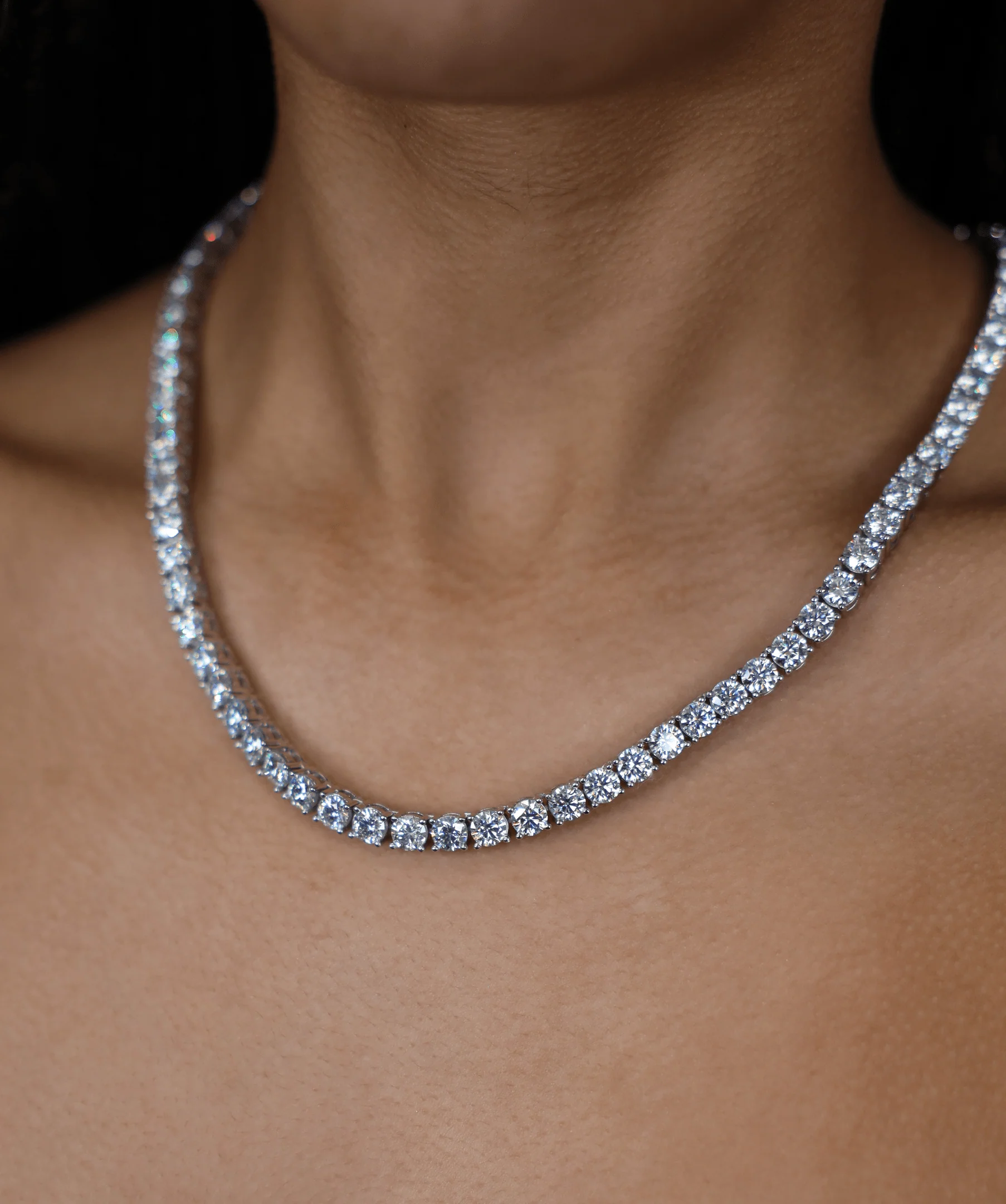 6mm Tennis Necklace (White Gold) - Image 3