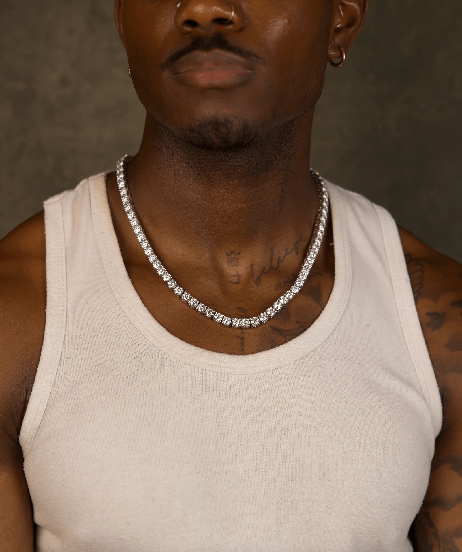 6mm Tennis Necklace (White Gold) - Image 5