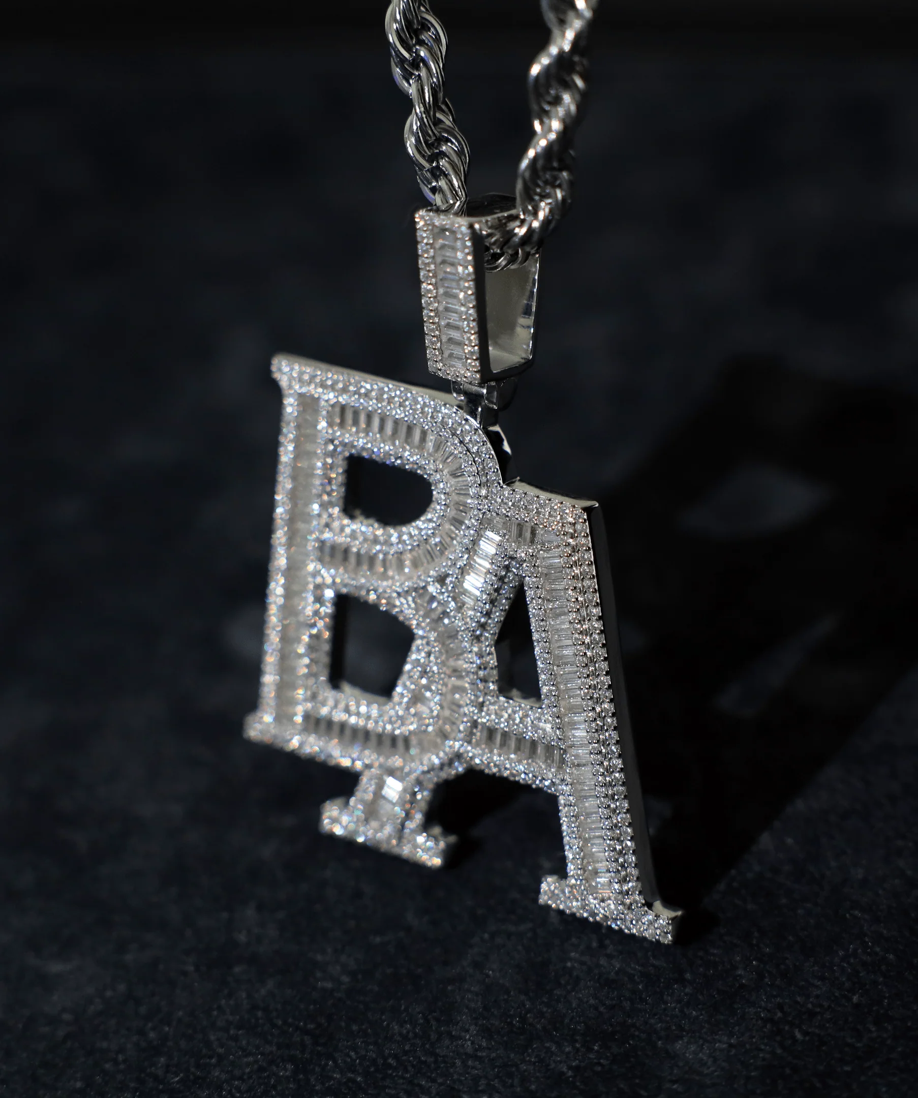 Custom Baguette Initial Pendant - Image 3