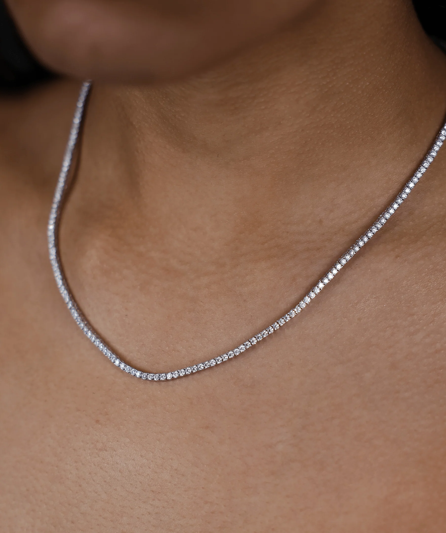 Micro Tennis Necklace in White Gold - Image 3