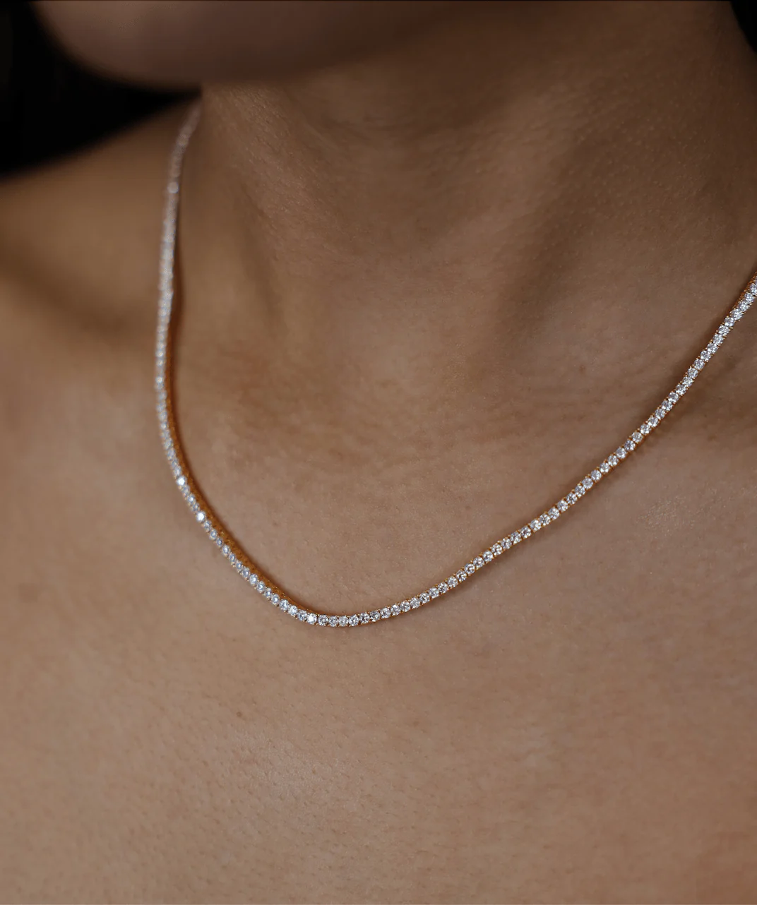 Micro Tennis Necklace (Gold) - Image 3