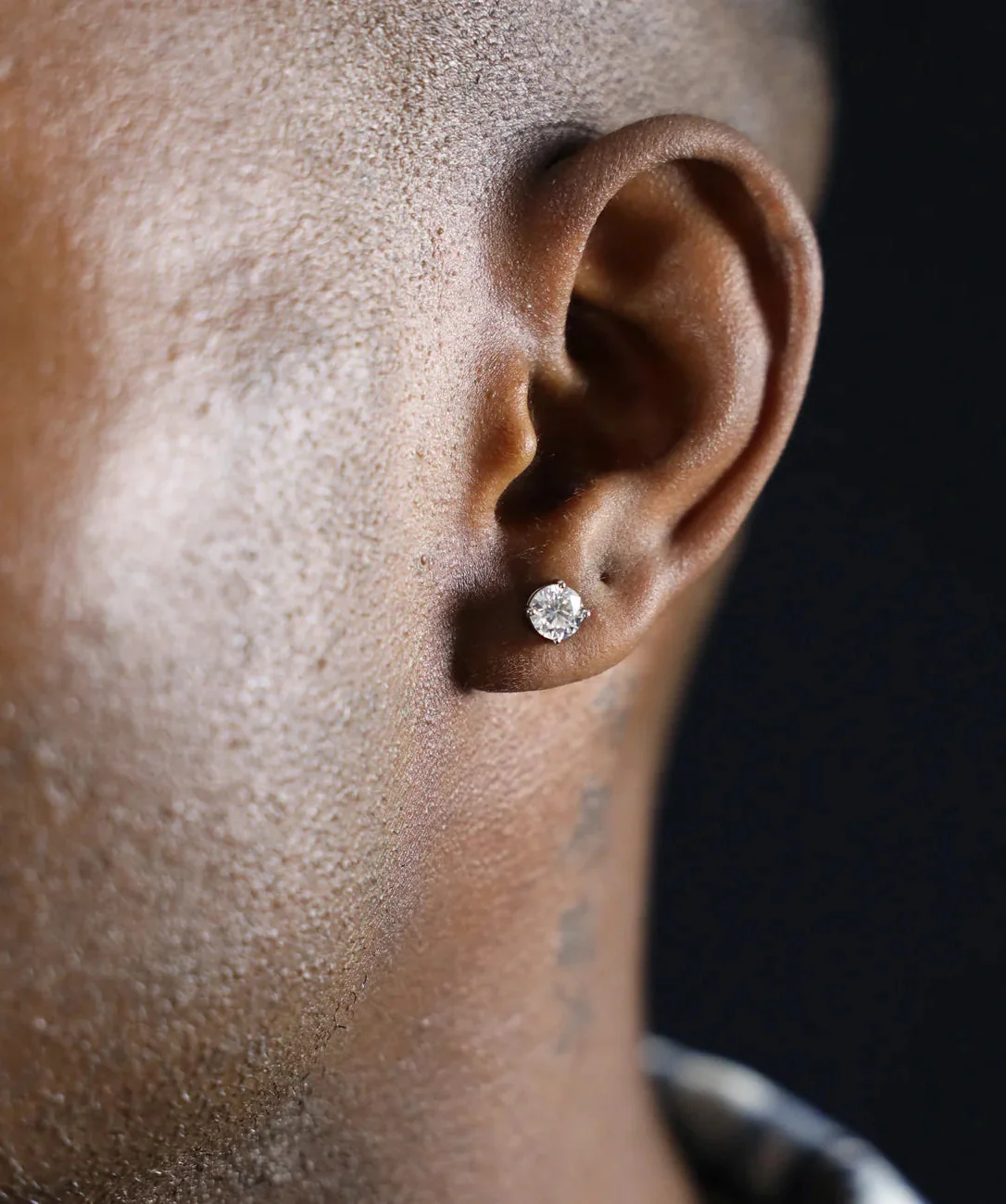 Solitaire Stud Earrings (White Gold) - Image 3