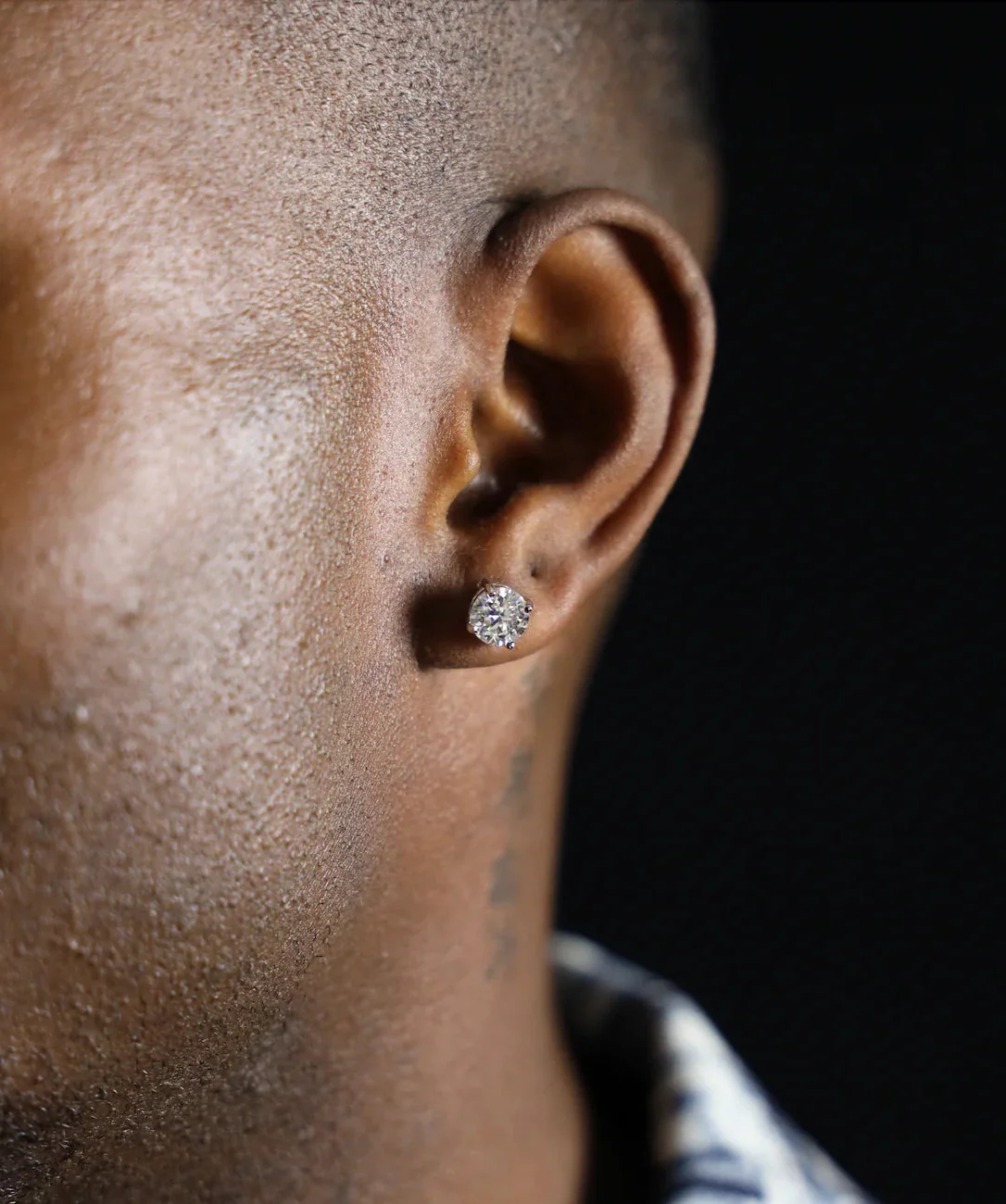 Solitaire Stud Earrings (White Gold) - Image 4